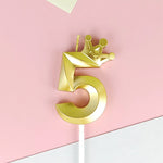 bougies chiffres or festives moderne couronne pique anniversaire mariage numérotation