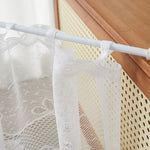 rideau blanc dentelle fleurs transparent classique romantique bordure dentelée polyester fenêtre chambre salon