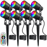 projecteur paysager led noir moderne télécommande éclairage extérieur ip65 étancheRGBO