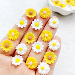 fleurs artificielles tournesol chrysanthème scrapbook nail art mariage decoration blanc jaune rose