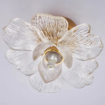 plafonnier moderne doré transparent fleur relief éclairage chambre salle manger artisanal led