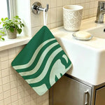 sac main vert logo starbucks blanc anneau métallique moderne polyvalent durable polyester Jacquard