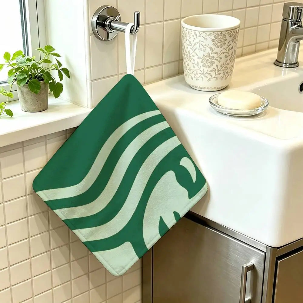 sac main vert logo starbucks blanc anneau métallique moderne polyvalent durable polyester Jacquard