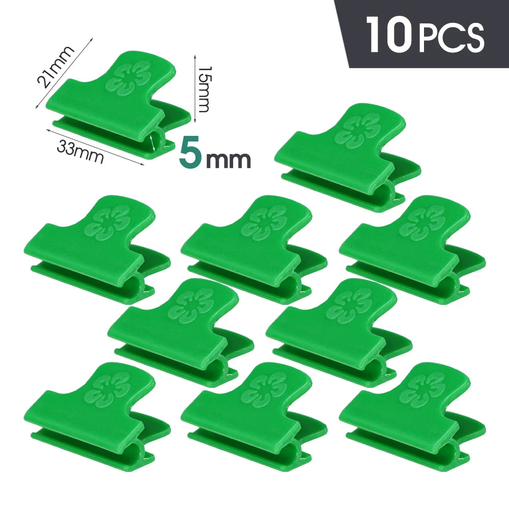 clips fixation plantes vertes pratique robustes 10 pièces opaques vert plat lisse clips support