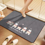 tapis sol antidérapant moderne chat mignon gris have nice day rapide séchage