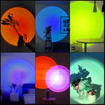 veilleuse led arc ciel projection motif silhouettes plantes deco chambre rouge bleu violet