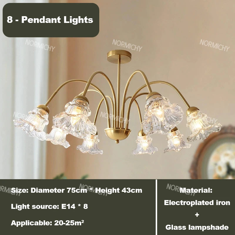 lampe suspendue or transparent moderne ampoules cloche verre élégante chambre restaurant