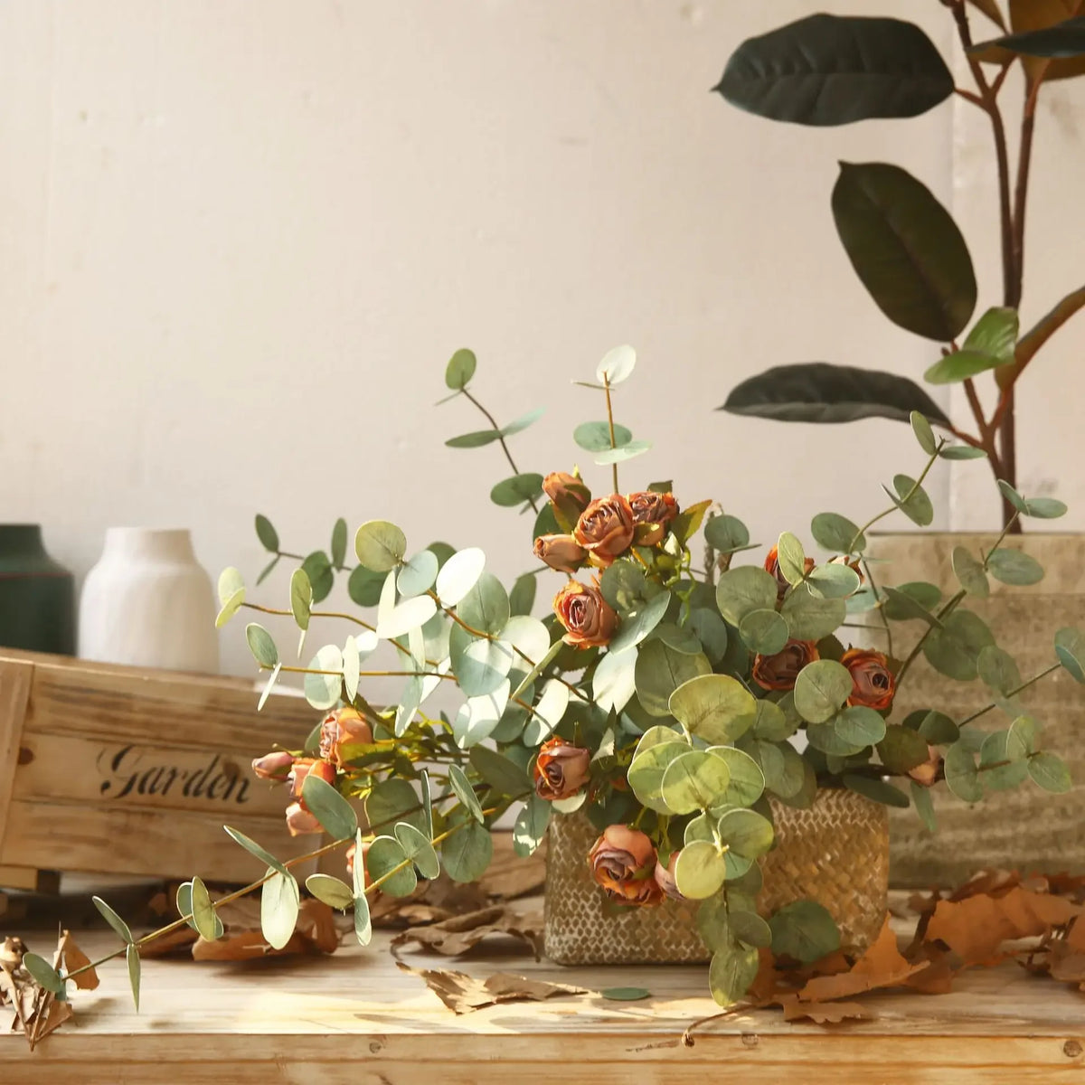 branche eucalyptus artificielle feuilles vert clair naturel decoration mariage evenement festive