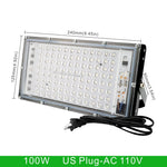 projecteur led uv ip65 étanche 100w 50w noir blanc moderne câble us eu