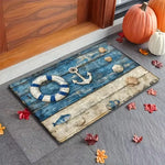 tapis d'entrée plage motif tortues étoiles mer vert beige blanc antidérapant résistant 30x50cm 40x60cm
