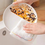 serviette cuisine carrée blanche rayures bord moderne absorbante respectueuse environnement