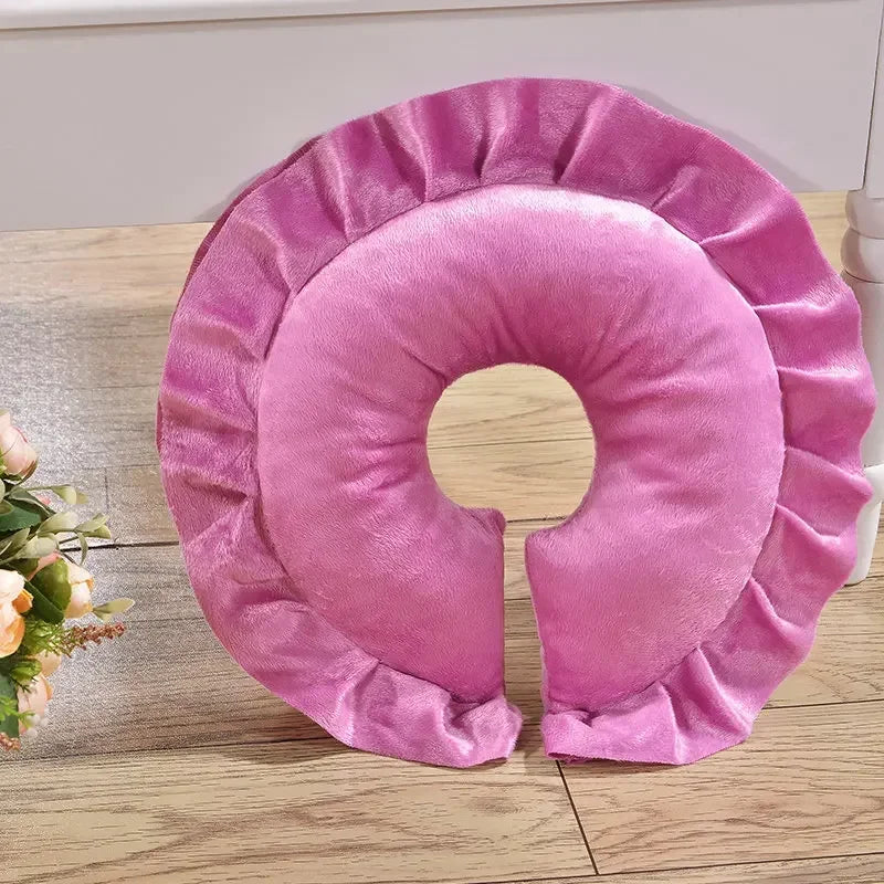 coussin voyage massage tête oreillers relaxation confortable motif floral gris rose violet