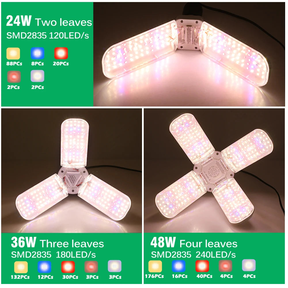 lampe led croissance plantes intérieur spectre complet trépied ajustable clip fixation