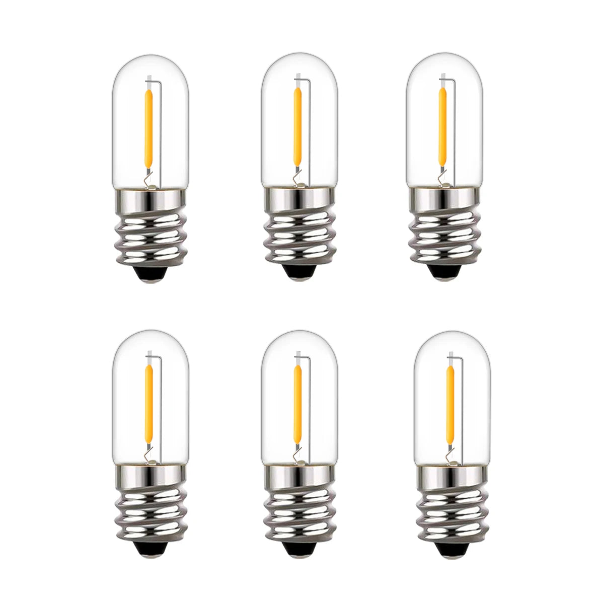 ampoule led filament transparente dorée vintage e12 e14 220v blanc chaud 2200k 25000h