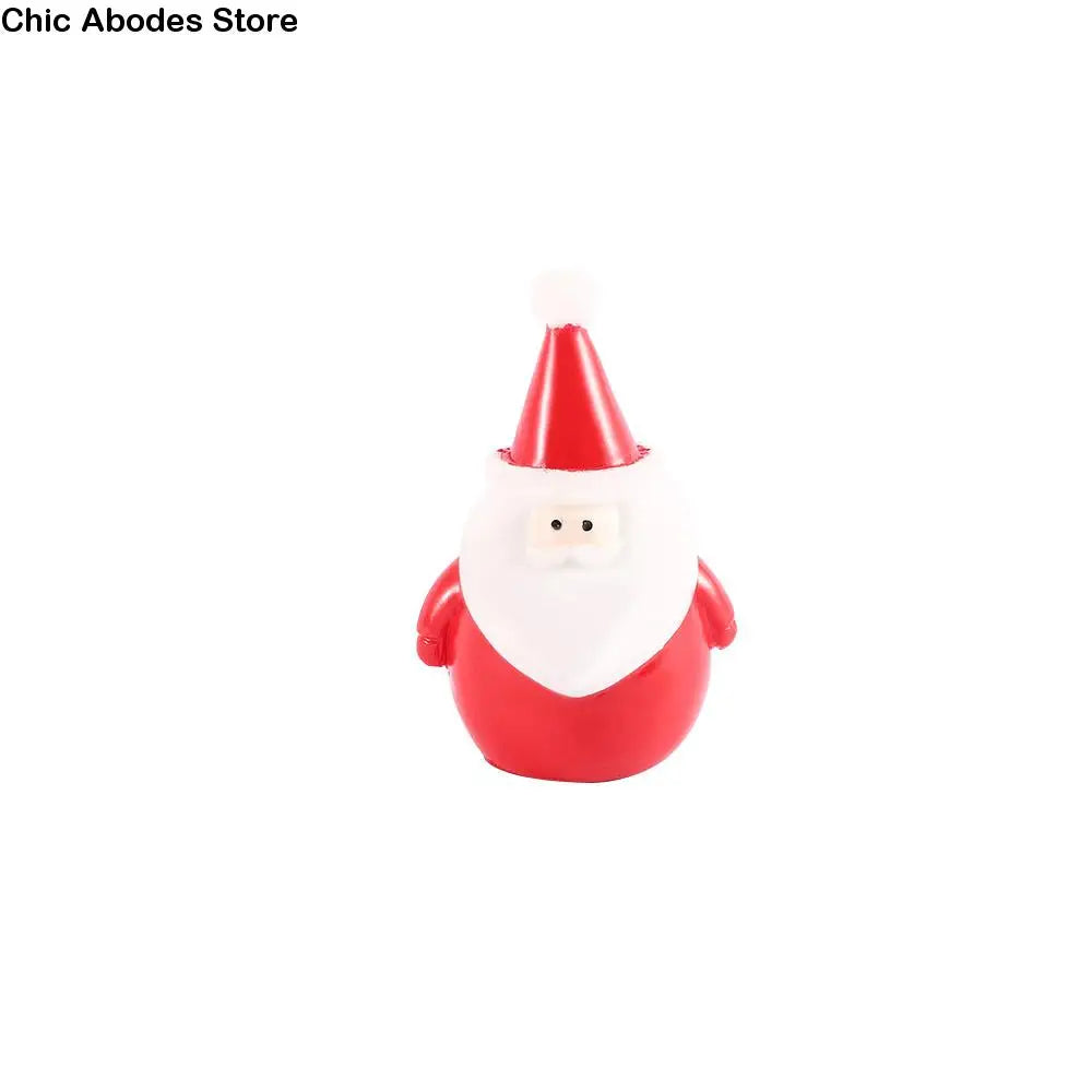 figurines noël rouge blanc vert personnages santa renne bonhomme neige chapeau écharpe