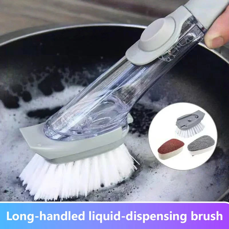 brosse vaisselle multifonctionnelle gris transparent respectueuse environnement moderne pratique non slip