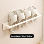 support rangement mural sabots moderne aluminium couleur blanc beige rose fixations murales salle bain