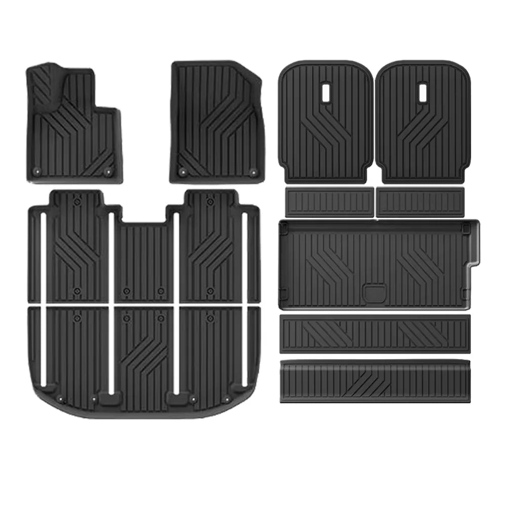 tapis sol voiture noir rayures diagonales moderne avant gauche avant droit arrière coffre