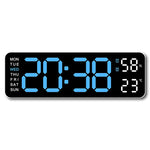 horloge numérique murale LED noir blanc température humidité semaine USB rechargeable moderne