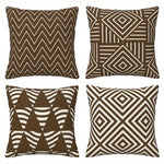 housse coussin polyester motif géométrique moderne marron blanc salon chambre voiture
