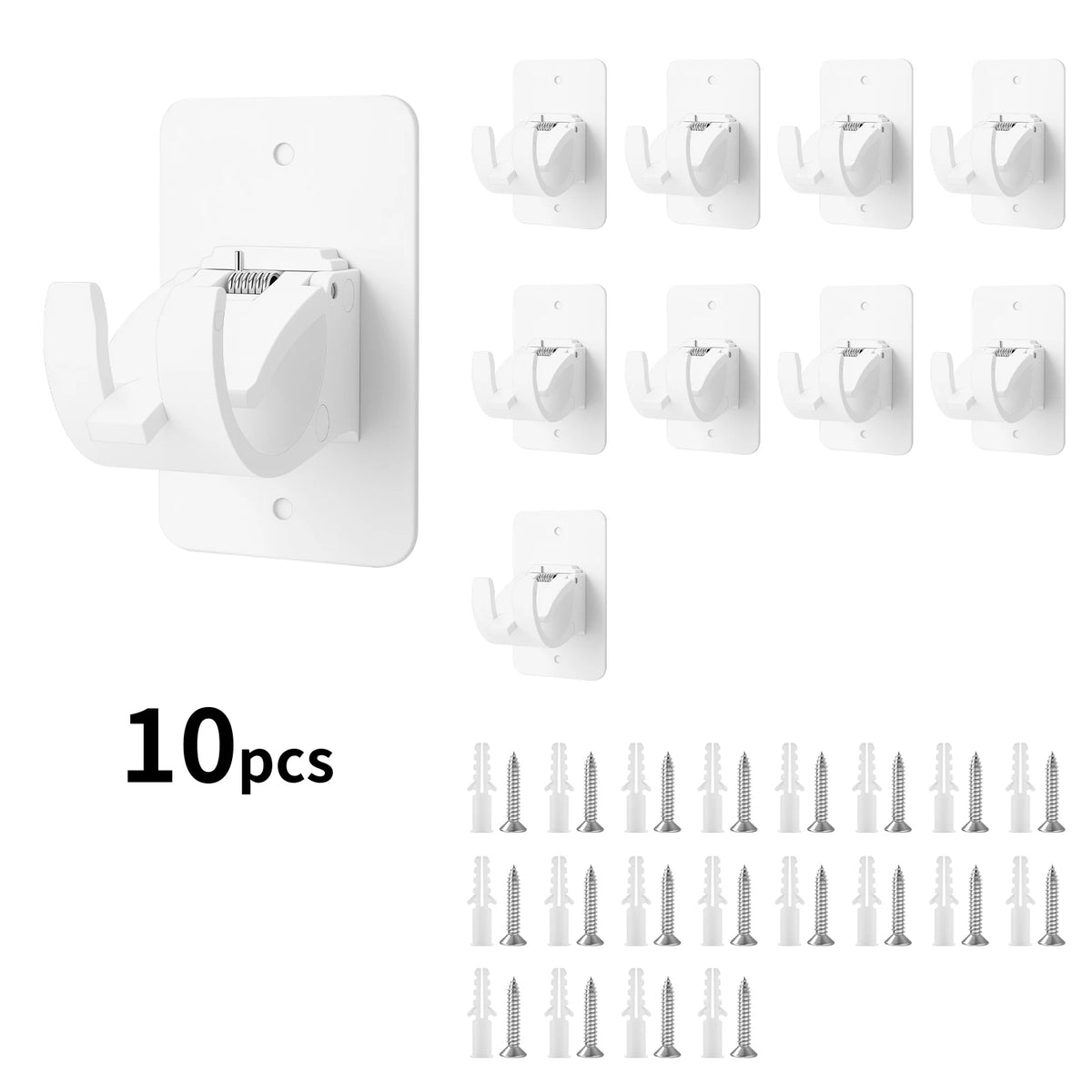 crochet mural adhésif blanc moderne 4pcs 8vis 8tiges fixations rideaux douceur