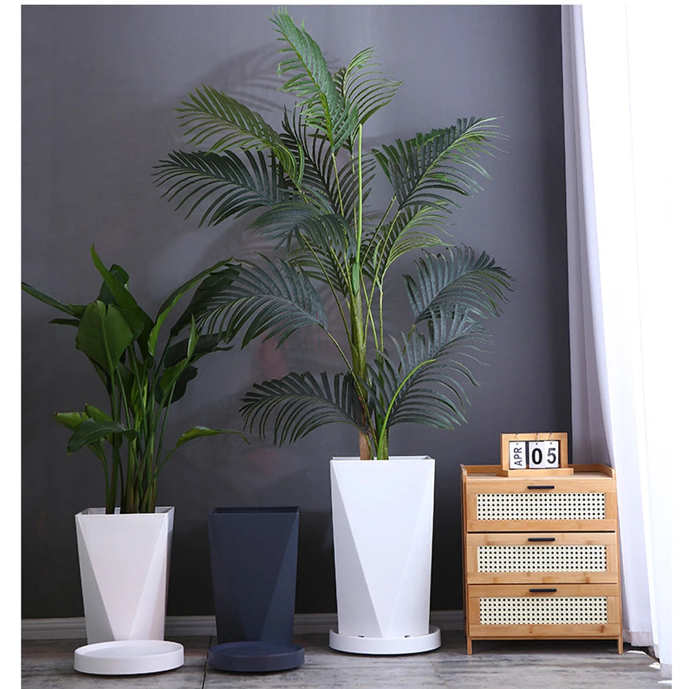 pots fleurs blancs modernes décoration intérieure plante artificielle minimaliste