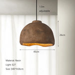 luminaire suspension moderne résine mate wabi sabi minimaliste salon chambre beige gris