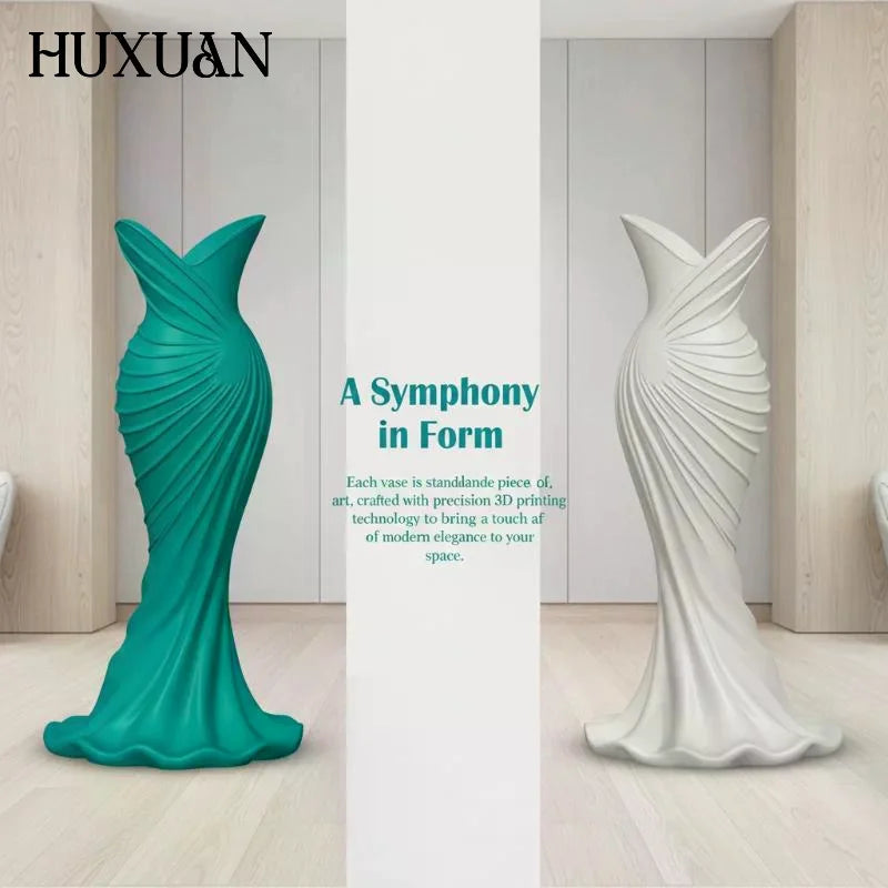 vase moderne résine blanc vert rose plissé minimalisteOpaque maison mariageDecoration