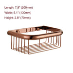 paniers salle bain rose doré filet métallique moderne