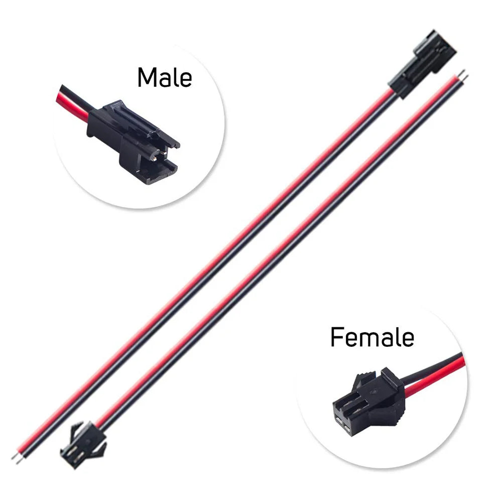 câbles électrique connecteurs mâle femelle 24v 2pin 3pin 4pin 5pin noir rouge vert