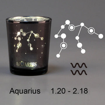 bougeoir verre noir doré motif constellation signe zodiaque décoration maison moderne