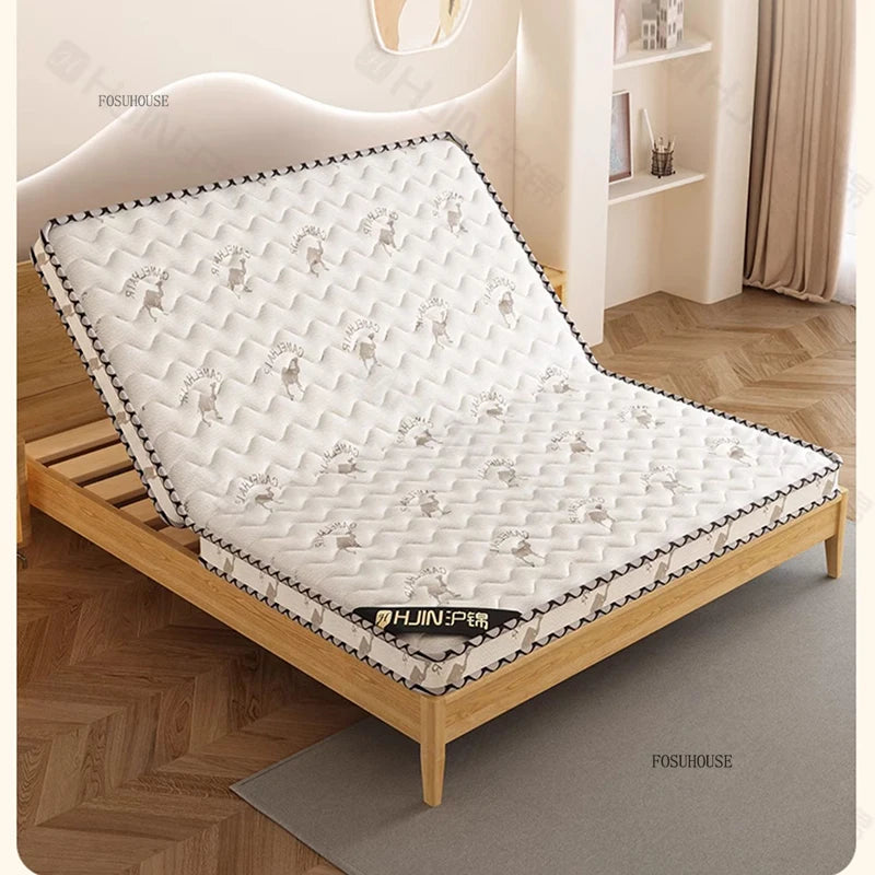 matelas cocotier naturel ferme chambre moderne blanc gris motif géométrique maison location confort