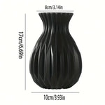 vase moderne rayures verticales blanc noir vert rouge table decoration fleurs salon