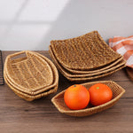 paniers rotin marron clair tissage fin traditionnels poignées intégrées utilisation multiple réutilisable