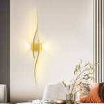 applique murale led moderne blanche dorée ondulé éclairage chambre cuisine étude entrée