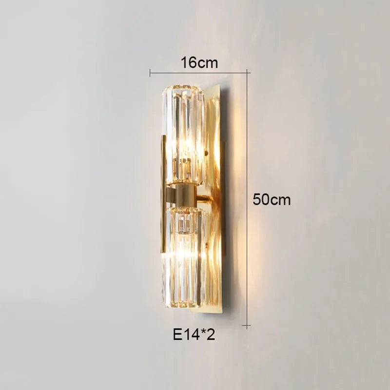 applique murale luxe cristal cuivre moderne éclairage ambiance salon chambre décoration murale dorée
