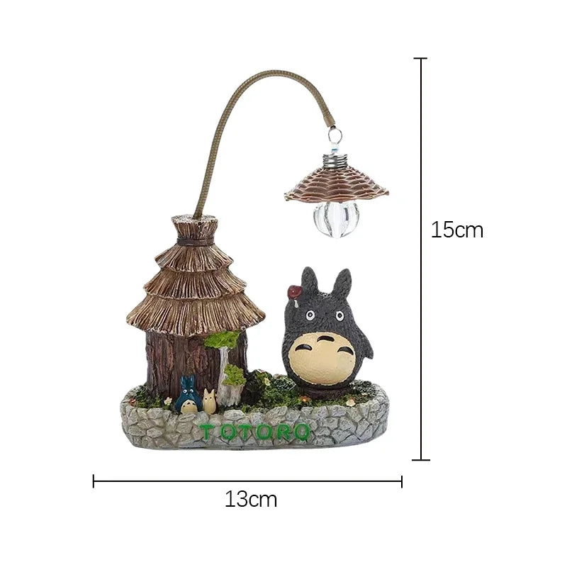veilleuse table totoro animal compagnie motif cartoon noir beige verte