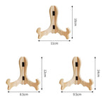 support rangement bois moderne assiettes pliantes clips métalliques minimaliste motifs fleurs oiseaux