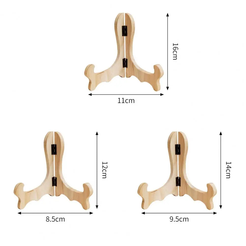 support rangement bois moderne assiettes pliantes clips métalliques minimaliste motifs fleurs oiseaux