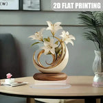 vase moderne minimaliste floral abstrait couleur beige doré brun foncé décoration intérieure maison