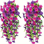 guirlande florale artificielle suspendue rose violet feuilles vertes décoration intérieure anniversaire mariage festive