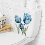 stickers decoratifs toilette fleurs tournesols papillons feuilles adhésifs salle bain jaune vert rose bleu