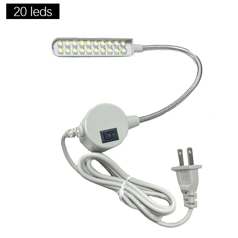 lampe flexible blanc moderne aimant adhésif interrupteur câble prise us eu led adjustable