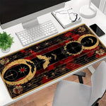 tapis souris noir floral cercles dorés antiderapante caoutchouc art déco gaming protection