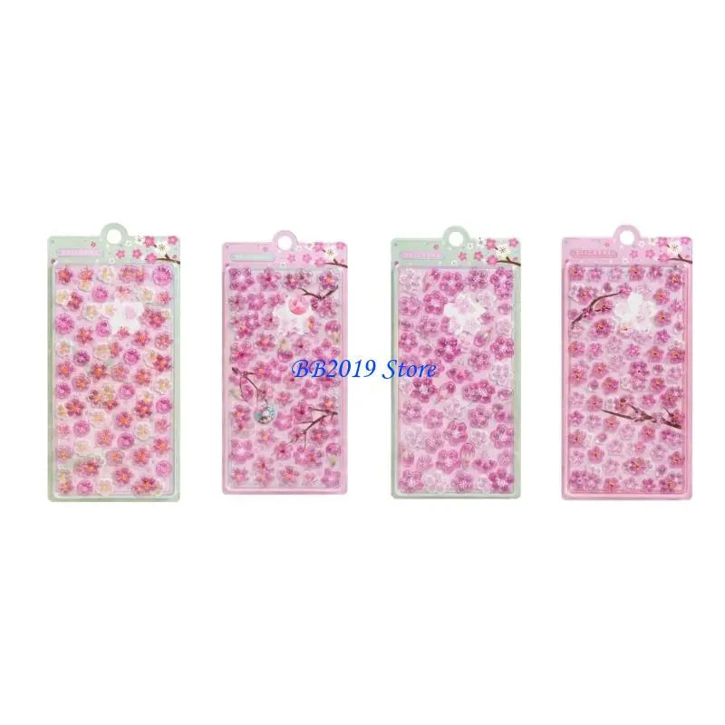 sticker fleurs cerisier rose blanc doré adhésif décoratif floral opaque