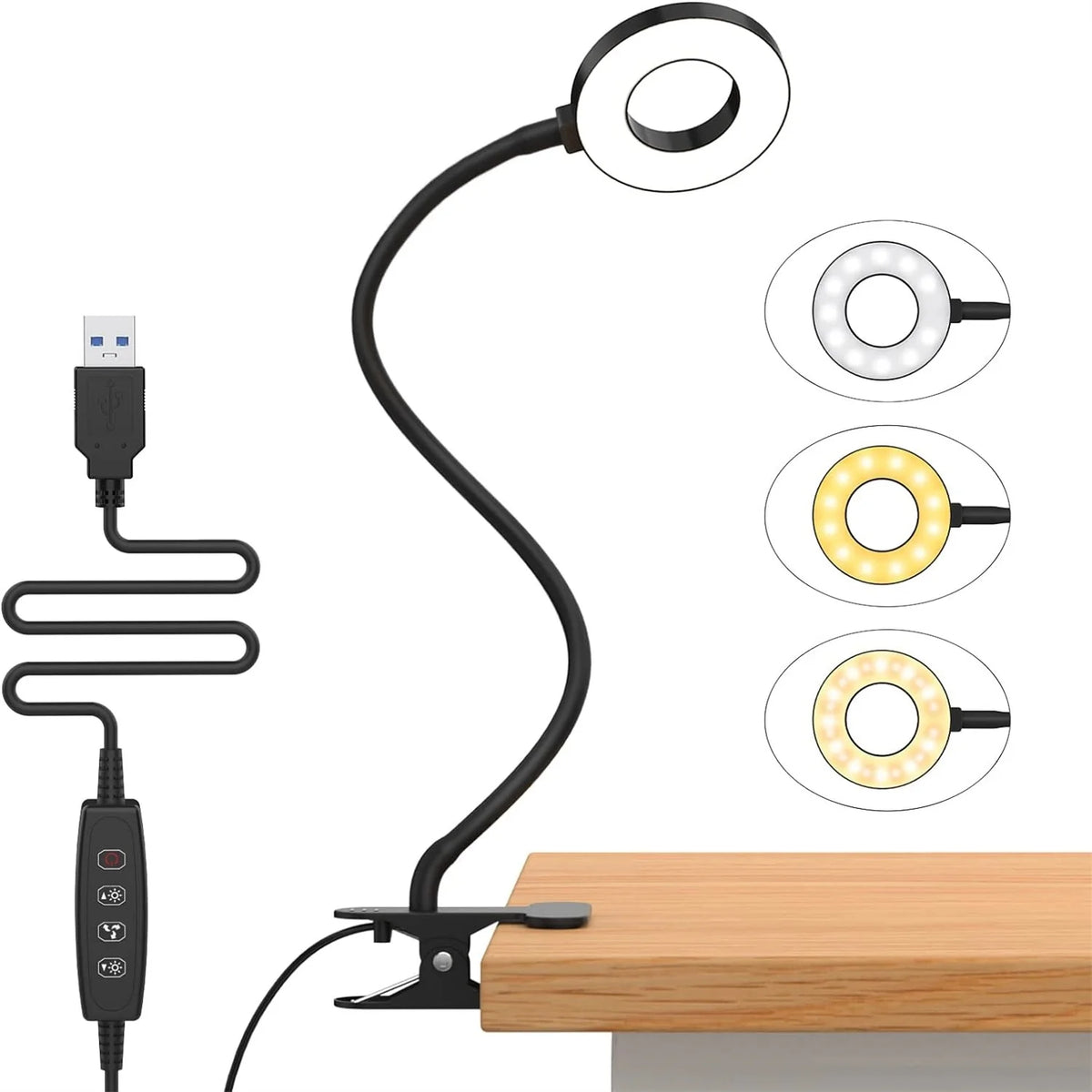 lampe led rose pâle flexible portable clip usb charge moderne