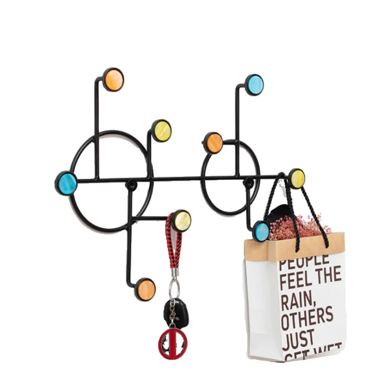porte clés mural moderne circulaire multicolore crochets brillant respectueux environnement