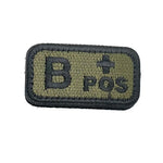 écussons sang type badges patchs militaires vert olive noir crochet boucle 2.5cm 5cm pos