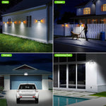 lampe solaire murale 130 led ip65 waterproof noir moderne