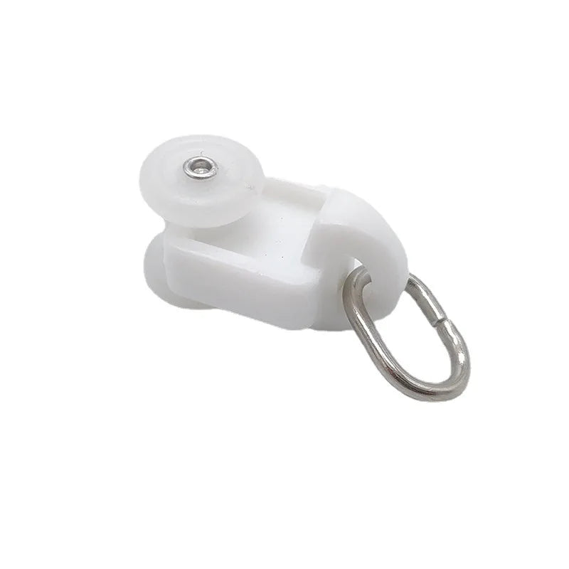 rideau roulette blanc moderne transparent anneaux métalliques auto fenetre batterie électronique 20pcs